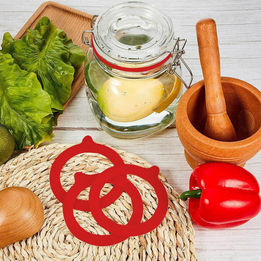 10Pcs Replacement Silicone Gasket Leak Proof Seal Ring for Mason Jar Lids Red