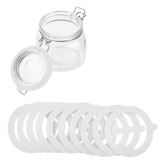 10Pcs Replacement Silicone Gasket Leak Proof Seal Ring for Mason Jar Lids White