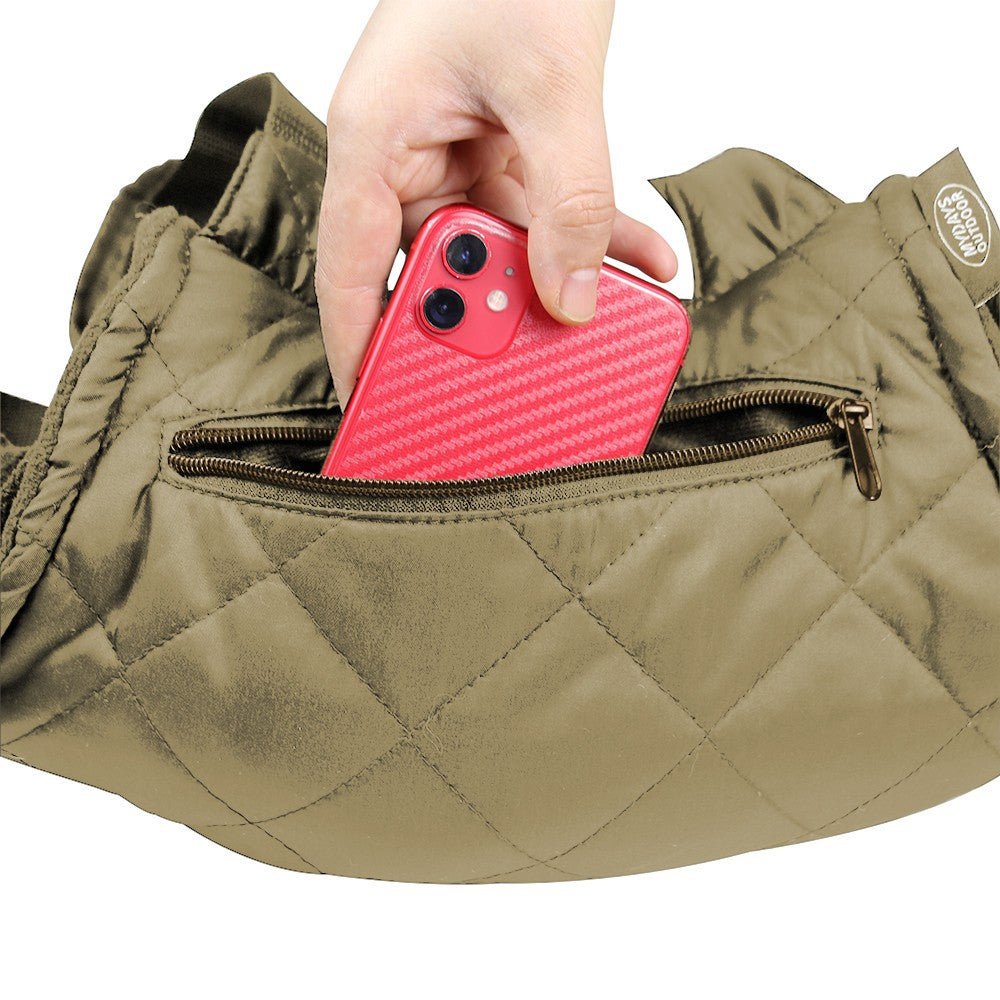 Winter Heated Hand Muff Hand Warmer with Pockets USB Hand Warming Muff Khaki