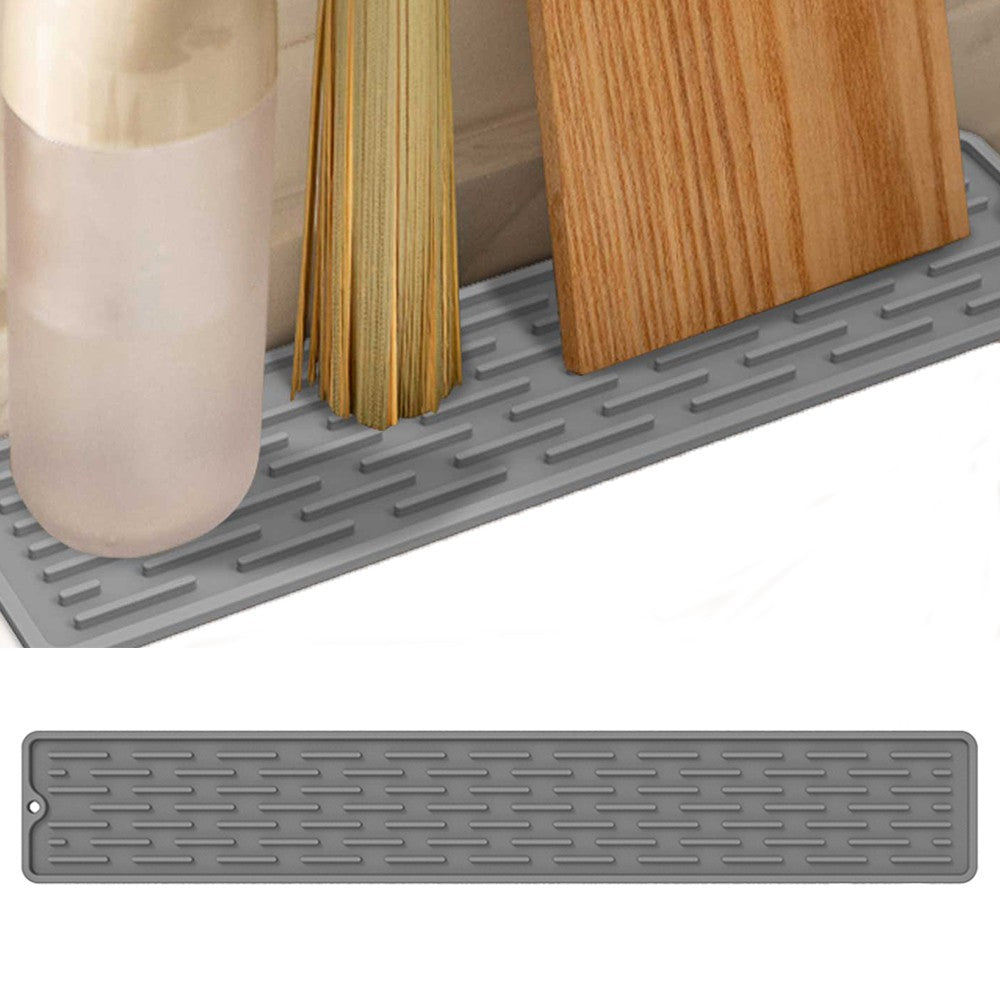 Silicone Sink Splash Guard Mat Faucet Water Catcher Mat Dish Drainer Pad Grey
