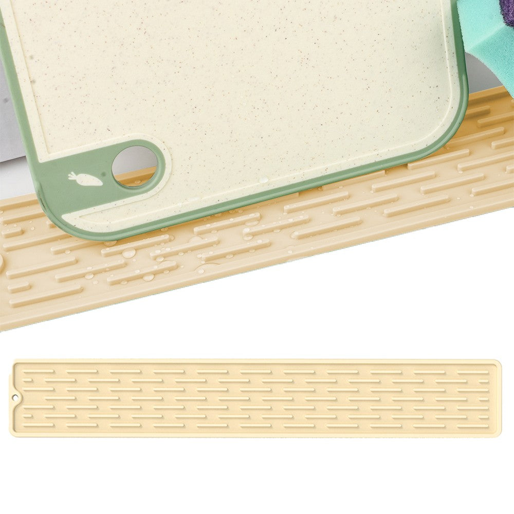 Silicone Sink Splash Guard Mat Faucet Water Catcher Mat Dish Drainer Pad Yellow