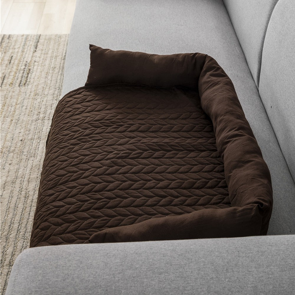 90x120cm Pet Sofa Bed Dog Cat Couch Pad Anti-slip Pet Bed Mat Sofa Protector Coffee