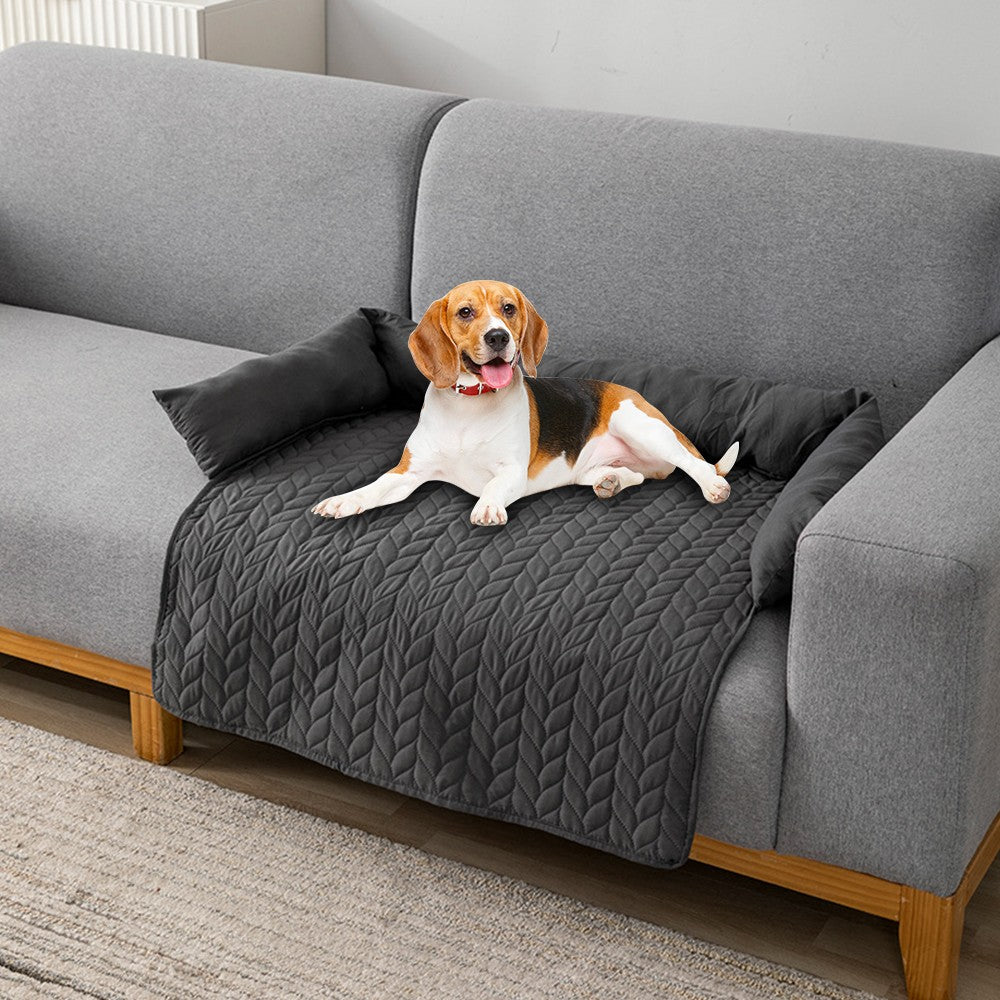 90x90cm Pet Sofa Bed Dog Cat Couch Pad Anti-slip Pet Bed Mat Sofa Protector Dark Grey
