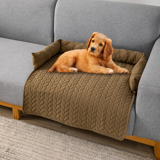 70x120cm Pet Sofa Bed Dog Cat Couch Pad Anti-slip Pet Bed Mat Sofa Protector Khaki