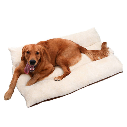 70x50cm Reversible Pet Crate Bed Thick Pet Kennel Cushion Pet Car Seat Pad Beige