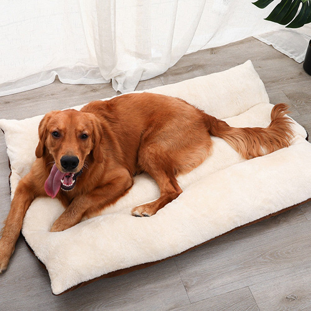 70x50cm Reversible Pet Crate Bed Thick Pet Kennel Cushion Pet Car Seat Pad Beige