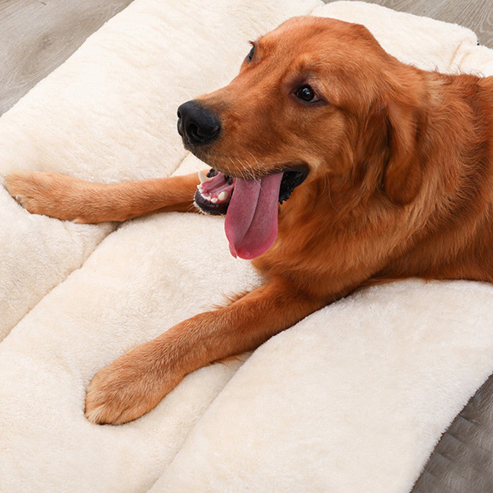 70x50cm Reversible Pet Crate Bed Thick Pet Kennel Cushion Pet Car Seat Pad Beige
