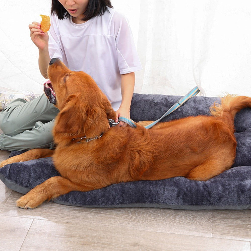 70x50cm Reversible Pet Crate Bed Thick Pet Kennel Cushion Pet Car Seat Pad Dark Grey