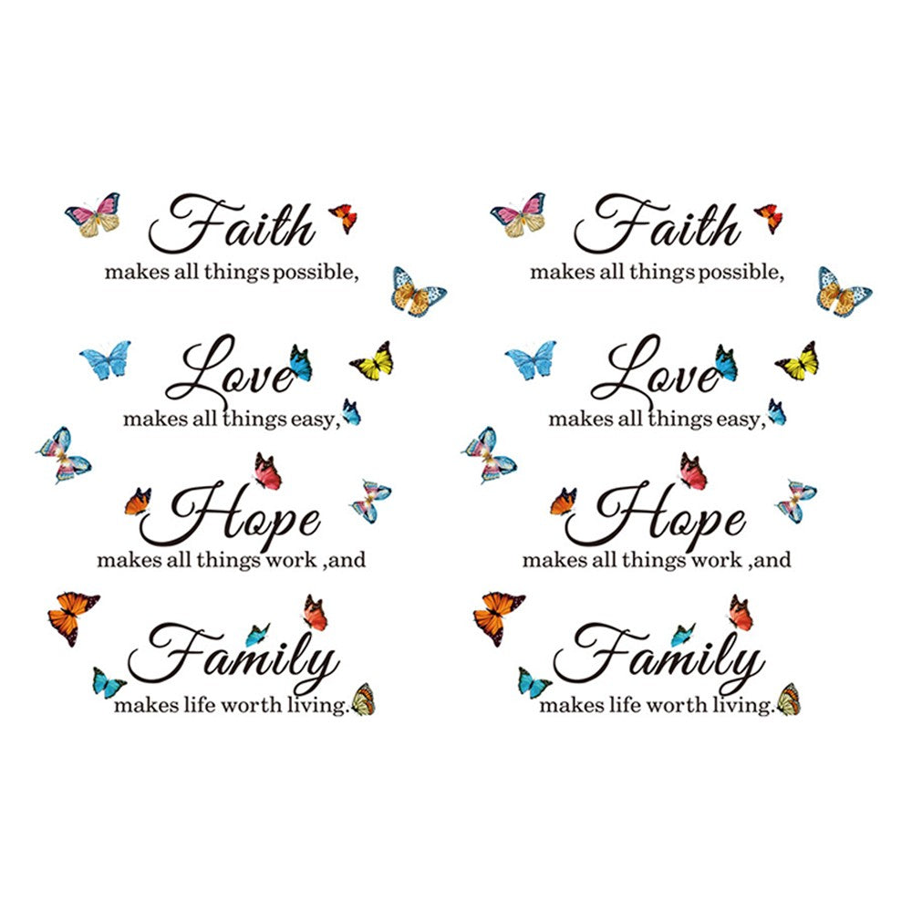 2 Sets of Butterfly Decal Wall Sticker Inspirational Quotes Sticker for Home Office Decor
