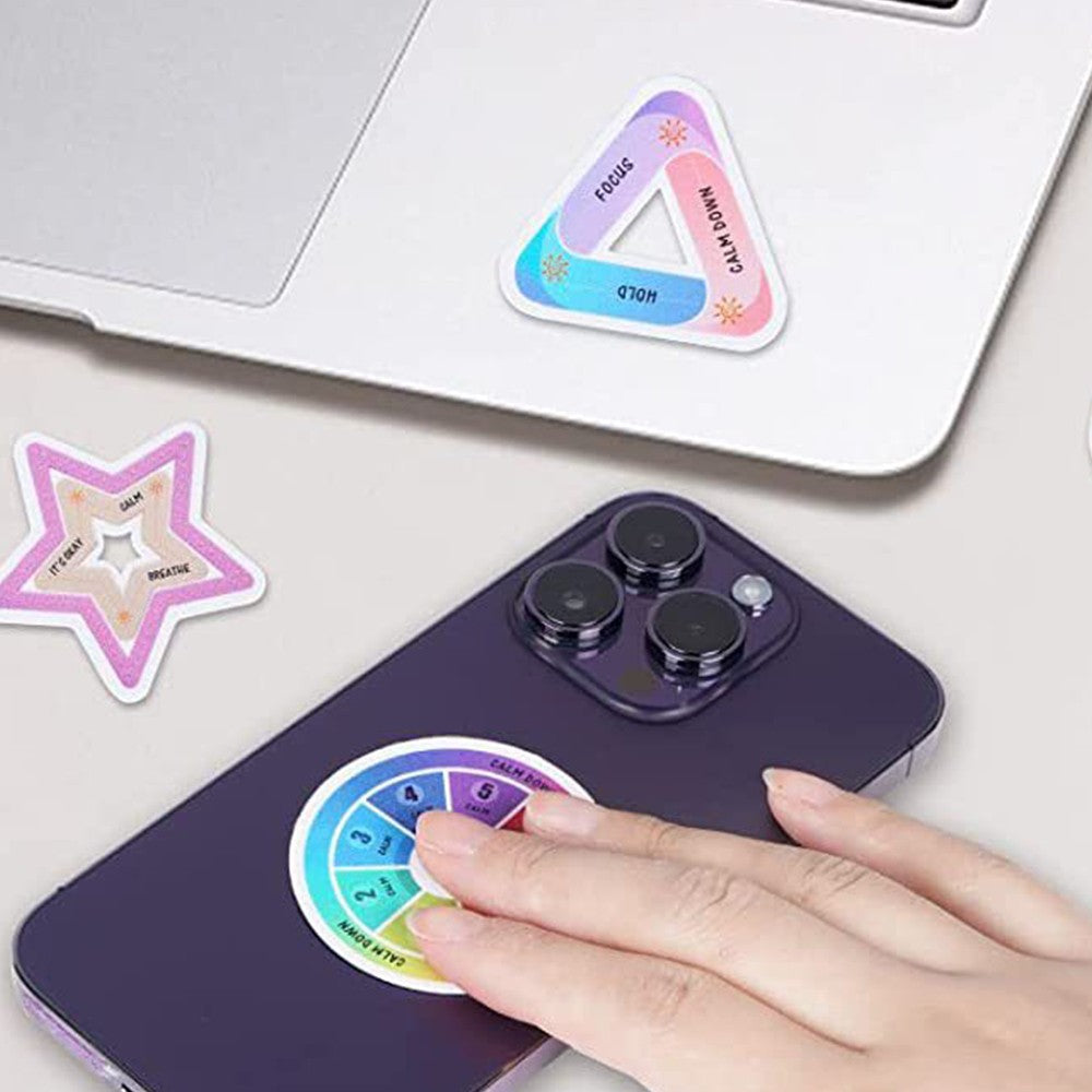 6Pcs Textured Calm Sticker Sensory Sticker Fidget Sticker Phone Case Sticker for Anxiety Stress Relief