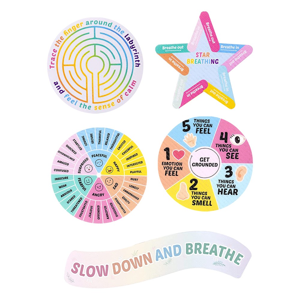 5Pcs Textured Calm Sticker Sensory Sticker Fidget Sticker Phone Case Sticker for Anxiety Stress Relief