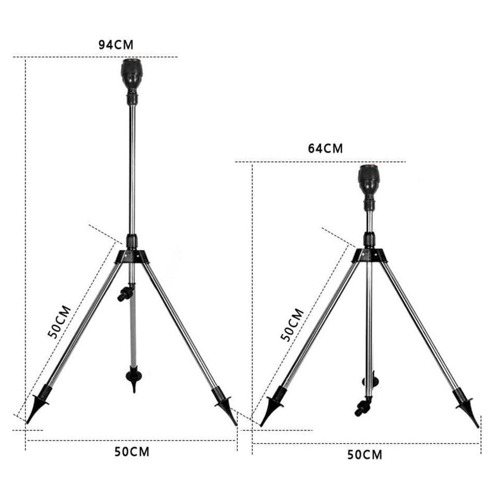2Pcs 360 Degree Rotating Tripod Impact Sprinkler Garden Irrigation Watering Sprinkler