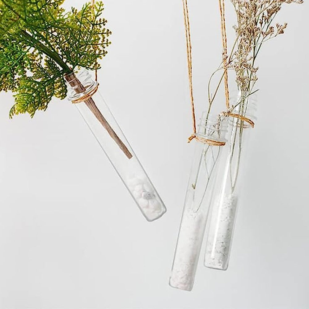 10Pcs 110ml Clear Glass Test Tubes with Caps for Powder Liquid Storage DIY Home Decoration