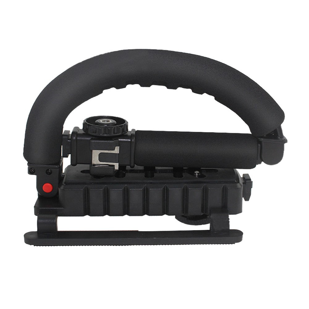 1 X Handheld Video Stabilizer Rig Handle Grip with Phone Holder and Triple Hot Shoe Mount