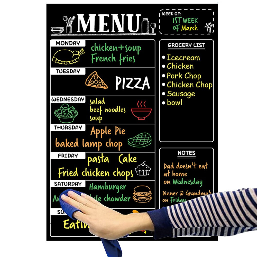 2 Sets of Magnetic Menu Board for Fridge Dry Erase Weekly Meal Planner Board with Cooking Conversions