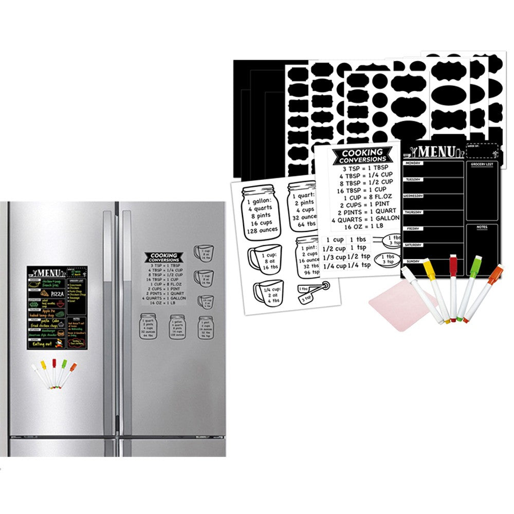 2 Sets of Magnetic Menu Board for Fridge Dry Erase Weekly Meal Planner Board with Cooking Conversions