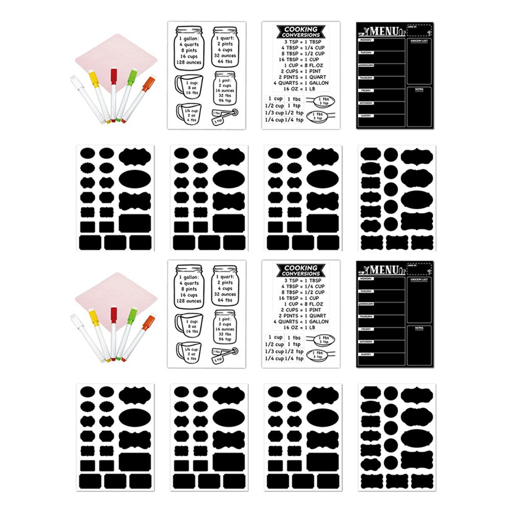 2 Sets of Magnetic Menu Board for Fridge Dry Erase Weekly Meal Planner Board with Cooking Conversions