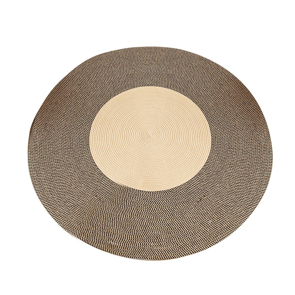 45cm Round Woven Floor Mat Anti Slip Braided Carpet Home Decoration Style 2
