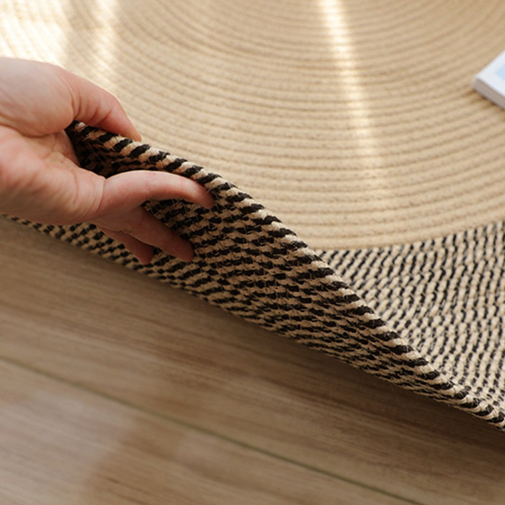 45cm Round Woven Floor Mat Anti Slip Braided Carpet Home Decoration Style 2