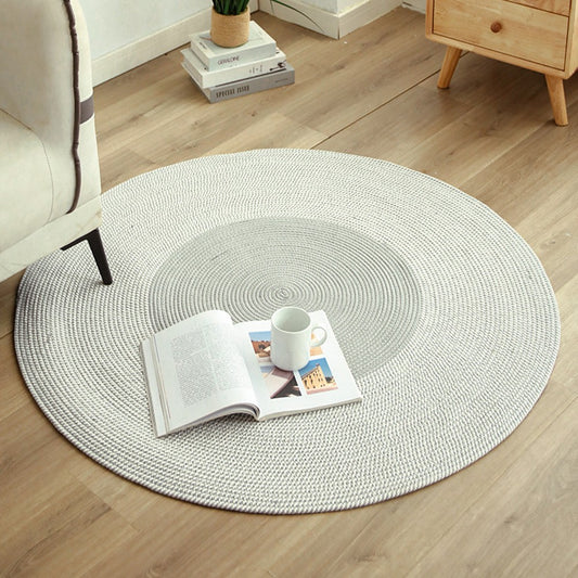 45cm Round Woven Floor Mat Anti Slip Braided Carpet Home Decoration Style 3