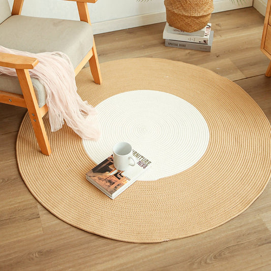 45cm Round Woven Floor Mat Anti Slip Braided Carpet Home Decoration Style 4