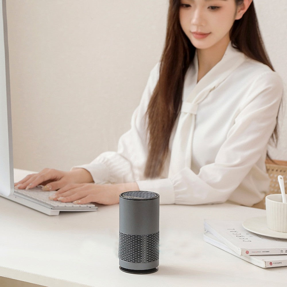 Portable Negative Ion Air Purifier with H12 Filter Air Cleaner for Car Home Bedroom Grey