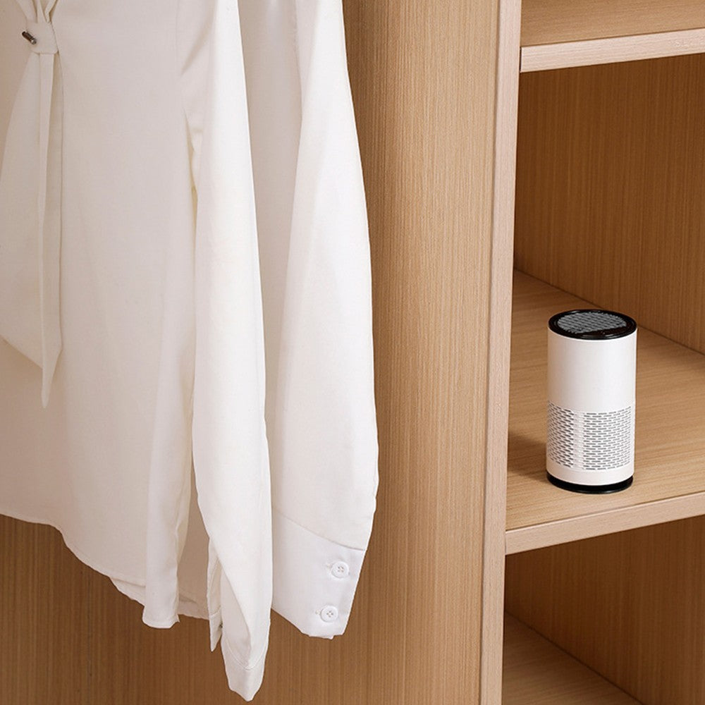 Portable Negative Ion Air Purifier with H12 Filter Air Cleaner for Car Home Bedroom White