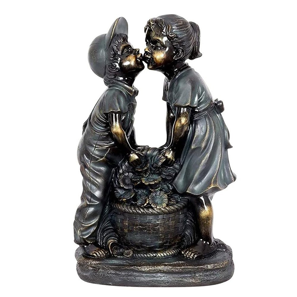 Mini Boy and Girl Garden Statue Figurine Outdoor Lawn Patio Ornament Home Decor Style 1