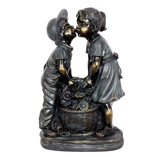 Mini Boy and Girl Garden Statue Figurine Outdoor Lawn Patio Ornament Home Decor Style 1