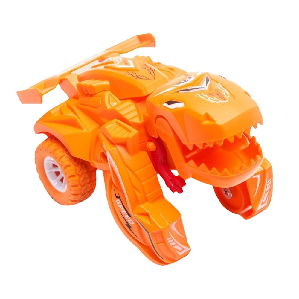 2 in 1 Kids Transforming Dinosaur Car Toy Automatic Transform Toy Car Orange