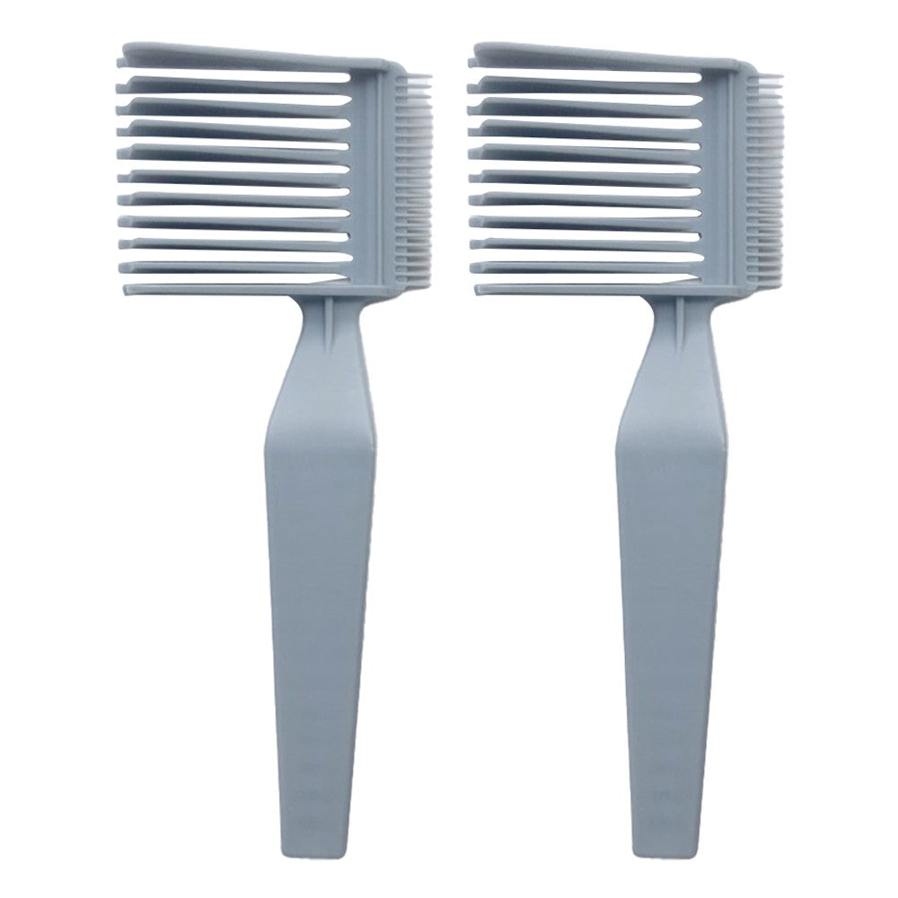 2Pcs Barber Fade Combs Curved Positioning Hair Cutting Comb for Men Salon Styling Grey