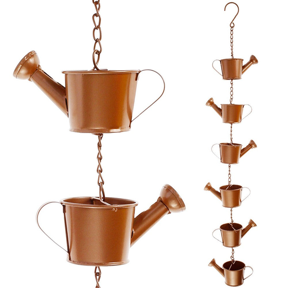 1Pc Watering Can Shaped Rain Chain Decorative Plant Pot Outdoor Hanging Garden Decor