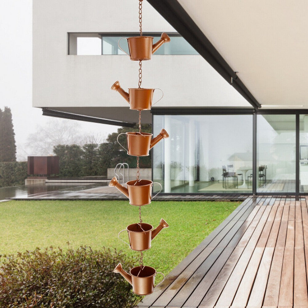 1Pc Watering Can Shaped Rain Chain Decorative Plant Pot Outdoor Hanging Garden Decor