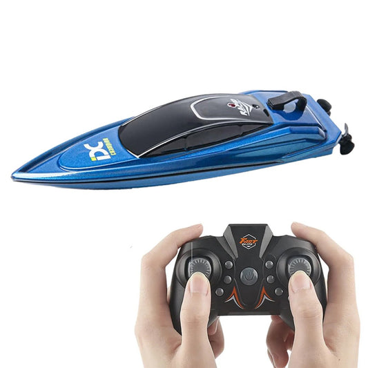 2.4GHz Kids RC Boat Toys Rechargeable Remote Control Racing Ship Toy Blue