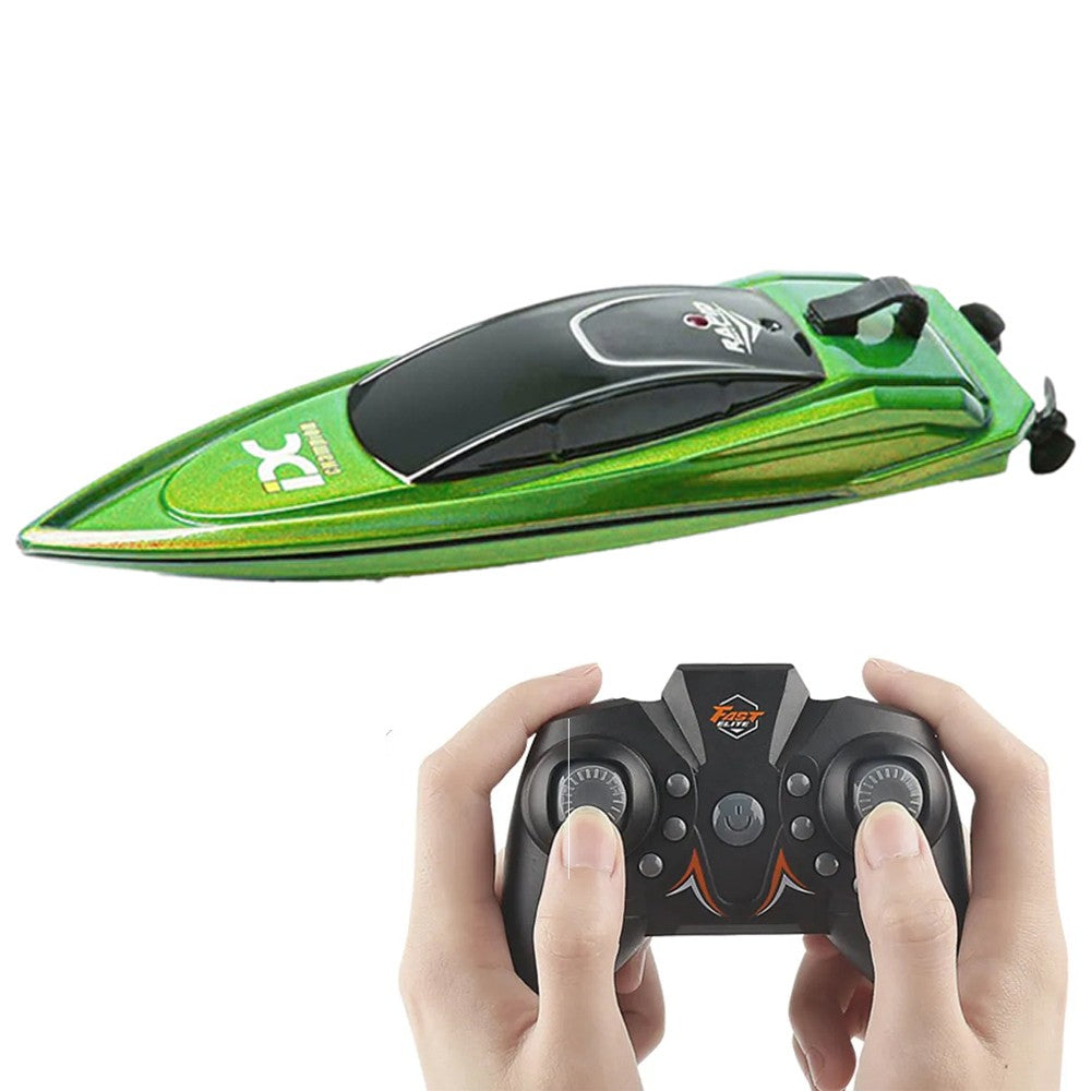 2.4GHz Kids RC Boat Toys Rechargeable Remote Control Racing Ship Toy Green