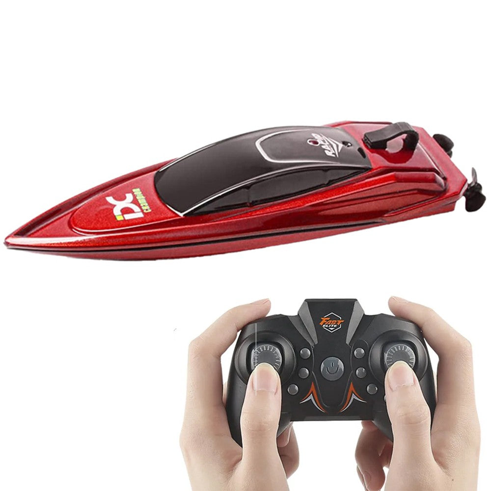 2.4GHz Kids RC Boat Toys Rechargeable Remote Control Racing Ship Toy Red