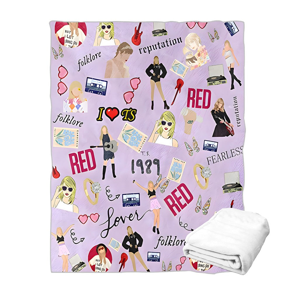 100x130cm Throw Blanket Soft Flannel Blanket Sofa Blanket Warm Bed Blanket Purple