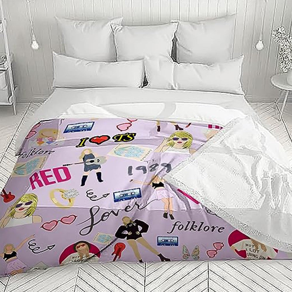 150x200cm Throw Blanket Soft Flannel Blanket Sofa Blanket Warm Bed Blanket Purple