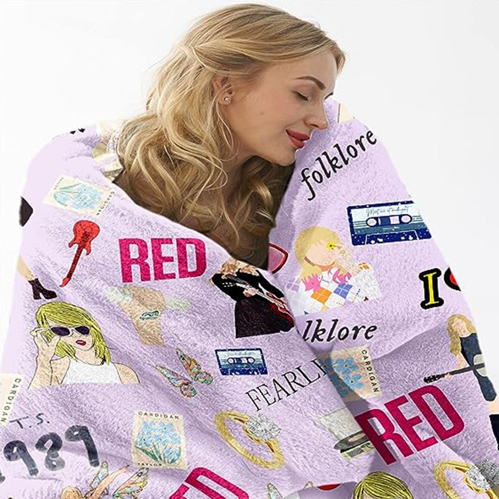 150x200cm Throw Blanket Soft Flannel Blanket Sofa Blanket Warm Bed Blanket Purple