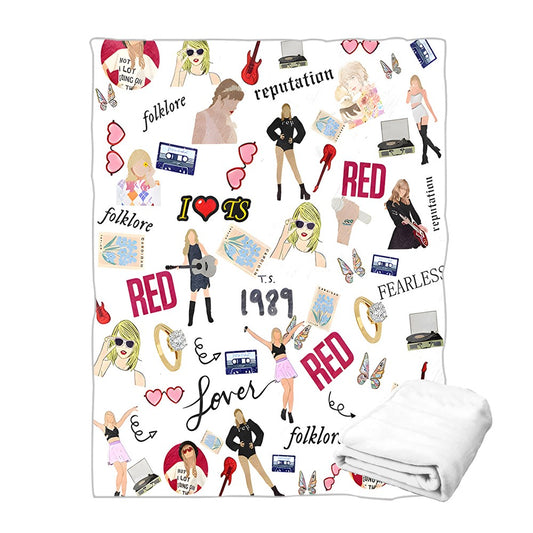 100x130cm Throw Blanket Soft Flannel Blanket Sofa Blanket Warm Bed Blanket White