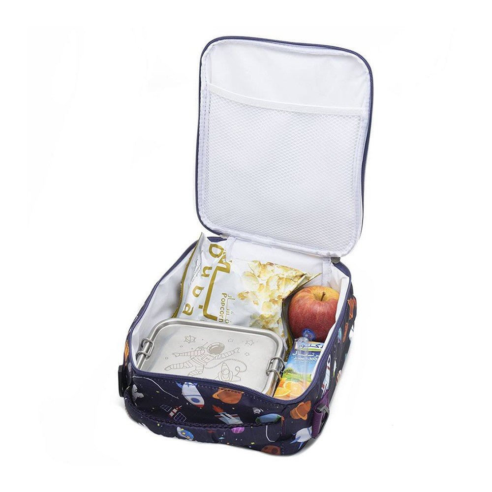 Portable Kids Insulated Lunch Bag Thermal Picnic Bag with Strap Purple