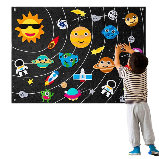 105x75cm Childrens Felt Starry Story Board Set Kids Early Education Teaching Toy