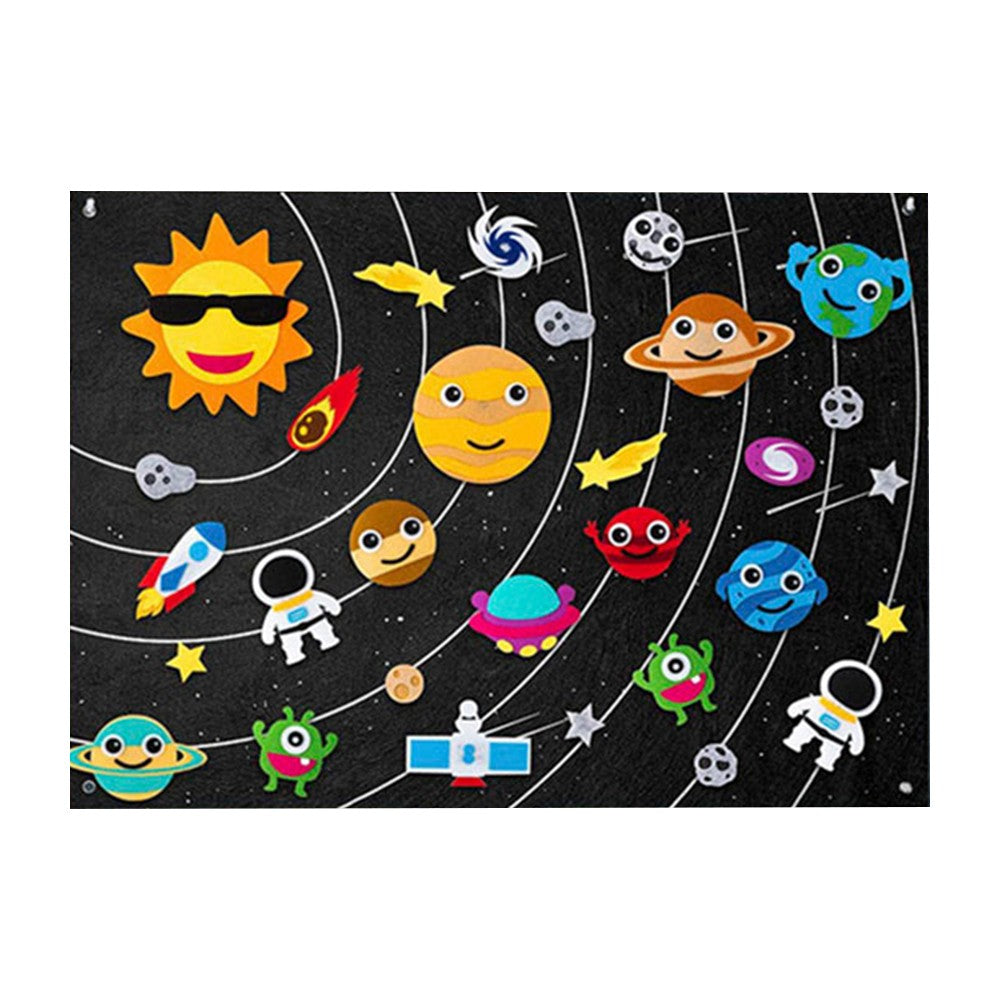 105x75cm Childrens Felt Starry Story Board Set Kids Early Education Teaching Toy