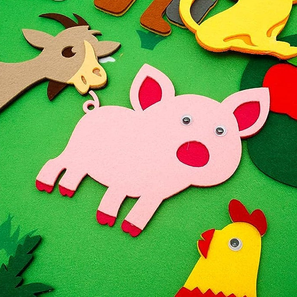 105x75cm Childrens Felt Farm Story Board Set Kids Early Education Teaching Toy