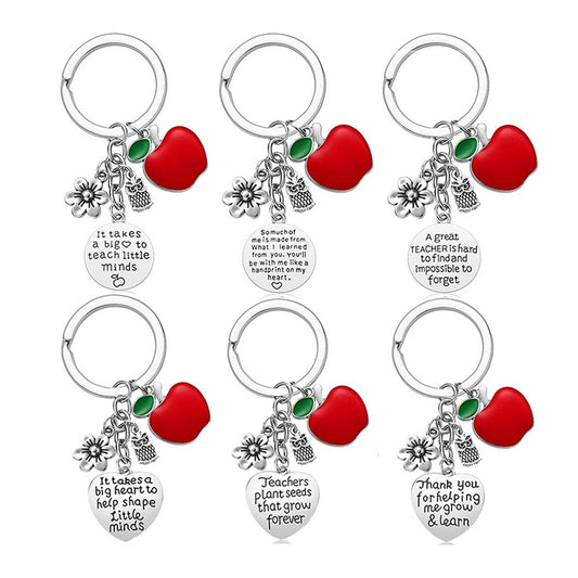 1 X 6-Piece Teacher Keyring Appreciation Teacher Key Chain for Teachers Day