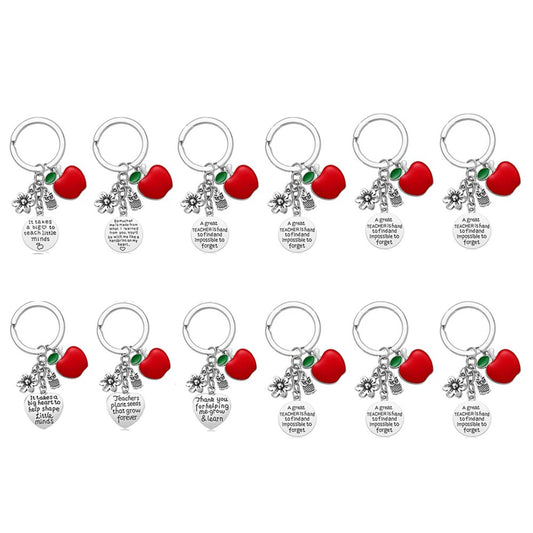 2 X 6-Piece Teacher Keyring Appreciation Teacher Key Chain for Teachers Day