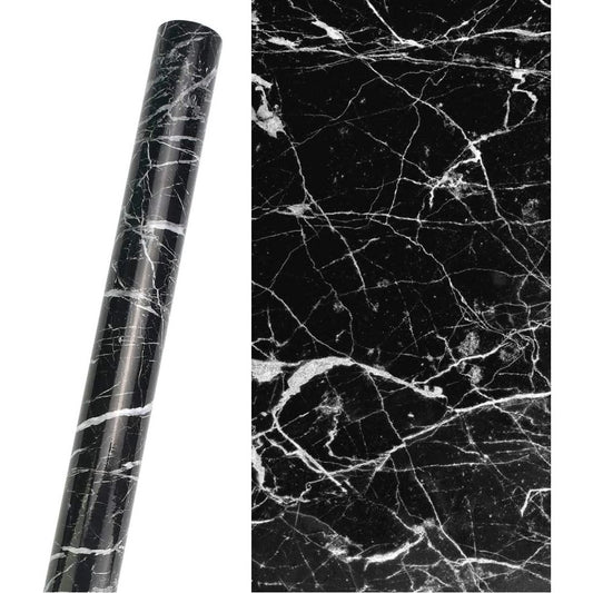 5M Self Adhesive Marble Texture Wallpaper Kitchen Countertop Covering Sticker Black