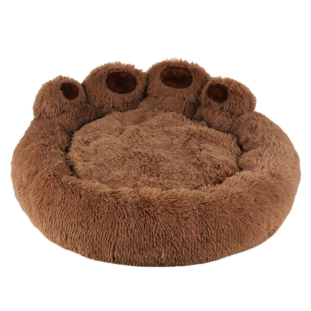 55cm Winter Warm Pet Bed Plush Dog Bed Pet Calming Bed for Puppy Cats Coffee
