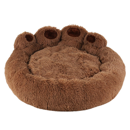 55cm Winter Warm Pet Bed Plush Dog Bed Pet Calming Bed for Puppy Cats Coffee