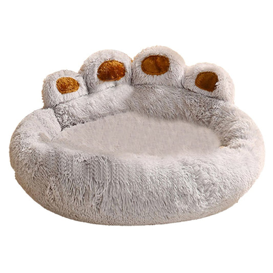 55cm Winter Warm Pet Bed Plush Dog Bed Pet Calming Bed for Puppy Cats Grey